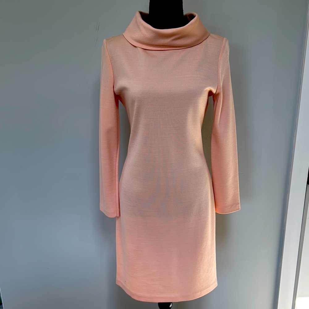 St John Elegant Peach Long Sleeve Dress